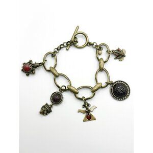 Unsigned‎ Lucky Brand? Charm Bracelet Turtle Frog Mask